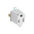 Adaptador 3 a 2, blanco, a granel, VOLTECK