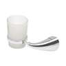 Portavaso cepillero metálico con vaso de vidrio, FOSET AERO