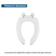 Asiento alargado sin tapa para taza fluxómetro, blanco, AQUA