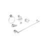 Juego de 6 accesorios para baño redondos, cromo, FOSET AQUA