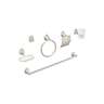 Juego de 6 accesorios para baño, níquel satín, FOSET AQUA