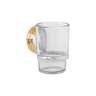 Portavaso cepillero con vaso de vidrio, cromo-oro,FOSET AQUA