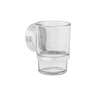Portavaso cepillero con vaso de vidrio, níquel satín, AQUA