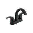 Mezcladora lavabo 4' negro, nariz curva, palanca, AQUA