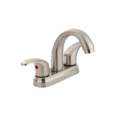 Mezcladora lavabo 4' satín, nariz curva, palanca, AQUA