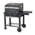 Asador de carbón de 24' con tapa, negro, FIERO