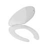 Asiento alargado ligero para WC, abierto, blanco, BASIC