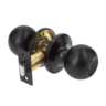 Cerradura esfera tubular, baño, negro, HERMEX BASIC