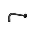 Brazo recto con chapetón para regadera, 30 cm, negro mate