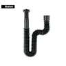 Céspol flexible de PP con contra, negro, para lavabo, FOSET