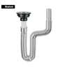 Céspol flexible cromado, contracanasta de acero inoxidable