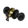 Cerradura pomo, negro, oval, baño, HERMEX