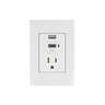 Contacto 2polos + tierra con 2 puertos USB, Oslo, blanco