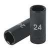 Dado largo impacto de 24 mm, 6 puntas, cuadro 1/2', TRUPER