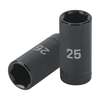 Dado largo impacto de 25 mm, 6 puntas, cuadro 1/2', TRUPER