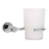Portavaso cepillero cromo con vaso de vidrio, FOSET ELEMENT