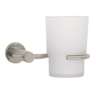 Portavaso cepillero satín con vaso de vidrio, FOSET ELEMENT