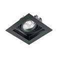 Luminario empotrable con 1 spot dirigible, negro, VOLTECK