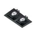 Luminario empotrable con 2 spots dirigibles, negro, VOLTECK