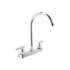 Mezcladora 8' fregadero cromo, cuello curvo, cono, BASIC