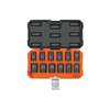 Juego de 12 dados de impacto cuadro 1/2', 6 puntas mm