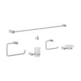 Juego de 6 accesorios para baño, cromo, FOSET KUBO