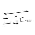 Juego de 6 accesorios para baño, negro, FOSET KUBO