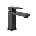 Monomando corto para lavabo, negro, FOSET KUBO