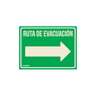 Letrero de señalización 'RUTA EVACUACIÓN DERECHA',21 x 28 cm