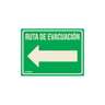 Letrero de señalización 'RUTA EVACUACIÓN IZQUIERDA',21x28 cm