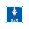 Letrero de señalización 'DAMAS', 19 x 19 cm, TRUPER