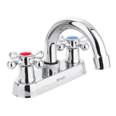 Mezcladora 4' para lavabo, cuello curvo, manerales cruceta