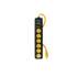 Multicontacto 14 AWG, 6 entradas sup. de picos 600 J, negro
