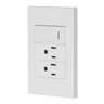 Placa armada 1 interruptor, 2 contactos,1mod,Española,blanco
