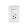 Placa armada 2 contactos e interruptor,blanco,línea Italiana