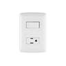 Placa armada contacto e interruptor, blanco, línea Italiana