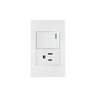 Placa armada 1 interruptor,1contacto,1.5mod,Española, blanco