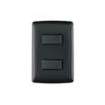 Placa armada 1 interruptor 1 escalera, negro, línea Italiana