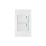 Placa armada 2 interruptores, 1.5 módulos, Española, blanco