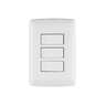 Placa armada 3 interruptores sencillos,blanco,línea Italiana