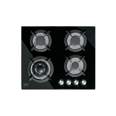 Parrilla gas empotrable 60cm, 4 quem, vidrio negro, RIVIERA