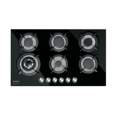 Parrilla gas empotrable 90cm, 6 quem, vidrio negro, RIVIERA