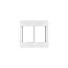 Placa 2 ventanas, 6 módulos, línea Española, color blanco
