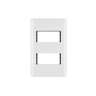 Placa blanca de 2 ventanas 1 módulo, línea Lisboa, VOLTECK