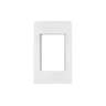 Placa 1 ventana, 3 módulos, línea Española, color blanco