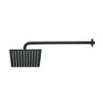 Regadera plato cuadrado 8' con brazo, negro, FOSET RIVIERA