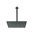 Regadera plato cuadrado 12' con brazo, negro, FOSET RIVIERA