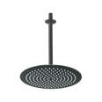 Regadera plato redondo 12' con brazo, negro, FOSET RIVIERA