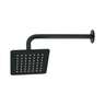 Regadera cuadrada 6', acero inox, con brazo, negro, TÚBIG
