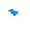 Sapo 2' para WC, PVC azul, cadena plástica, FOSET BASIC